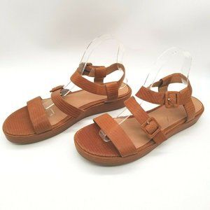 Madewell Womens Robin MC713 Brown Leather Adjustable Strap Platform Sandal Sz 10